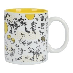 BIOWORLD Winnie-The-Pooh With Honey Comb And Leaves Background 16OZ Ceramic Mug