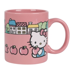 BIOWORLD Hello Kitty City Background 16OZ Ceramic Mug In Pink