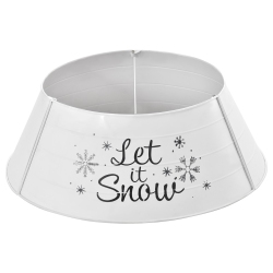 HOMCOM Metal Christmas Tree Collar, 26 Inch Round Christmas Tree Ring for Home Holiday Decoration In White