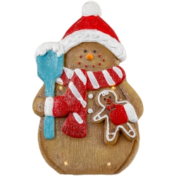NORTHLIGHT Led Lighted Gingerbread Snowman With Cookie Christmas Figure - 15.75