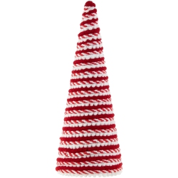 NORTHLIGHT Candy Cane Swirled Christmas Cone Tree - 10.5" - And White In Red