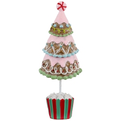 NORTHLIGHT Frosted Waffle Cone Christmas Cupcake Tree - 10.25