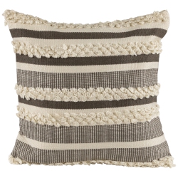 NORTHLIGHT 20" And Cream Handloom Woven Outdoor Throw Pillow In Gray
