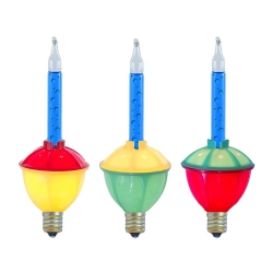 NOVELTY LIGHTS LLC Novelty Lights Replacement Bubble Lights 3 Pack, Vintage Glass Holiday Bulbs With Flowing Liquid, 5 Watts Each, C7/e12 Base