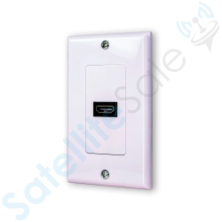 SATELLITESALE Universal HDMI 1.4 Wall Plate Female to Female 10.2GBps 4K/30Hz With Screws And Wall Bracket Included In White