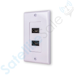 SATELLITESALE Universal HDMI 1.4 Wall Plate Female to Female 10.2GBps 4K/30Hz With Screws And Wall Bracket Included In White