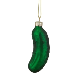 NORTHLIGHT 3.75" Christmas Pickle Glass Holiday Ornament In Green