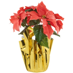 NORTHLIGHT Artificial Christmas Poinsettia With Wrapped Base - 14.5" - In Pink