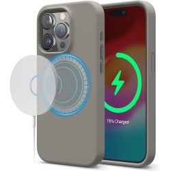 ELAGO Magnetic Silicone Case Compatible \w Iphone 15 Pro Max Case 6.7" Compatible \w All Magsafe Accessories - Built-In Magnets, Soft Grip Silicone