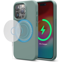 ELAGO Magnetic Silicone Case Compatible \w Iphone 15 Pro Max Case 6.7" Compatible \w All Magsafe Accessories - Built-In Magnets, Soft Grip Silicone