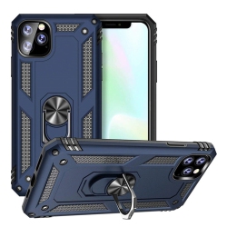 CSMART 【】 Hybrid Hard Kickstand Case Cover With Magnetic Ring Holder for Iphone 15 Pro Max In Navy