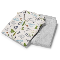 LIVINGBASICS 2 Pack 0.5 Tog Swaddling Blanket, Wearable Blanket Sleep Sacks With Covered Zipped Fits Baby's Growth Needs - 12-24Months