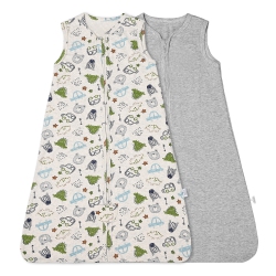 LIVINGBASICS 2 Pack 0.5 Tog Swaddling Blanket, Wearable Blanket Sleep Sacks With Covered Zipped Fits Baby's Growth Needs - 24-48Months