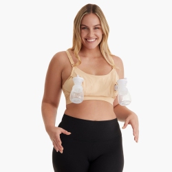 MOMCOZY Hands Free Pumping Bra, Adjustable Breast-Pump Holding And Nursing Bra