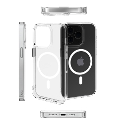 ICM Topsave Hybrid Magnetic Case Compatible With Magsafe, Protective, Scratch-Resistant Back, Classic Series, Clear for Iphone 15 Pro Max (6.7")