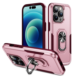 ICM Topsave Dual Layer Shockproof Magnetic Kickstand Cell Phone Cover Protective With Rugged Ring Holder Heavy Duty Case for Iphone 15 Pro Max (6.7")