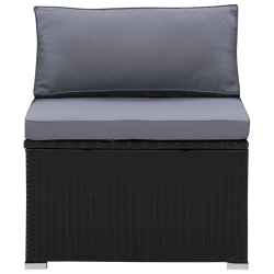 CORLIVING Parksville Resin Wicker Patio Chair - Black/ash In Grey