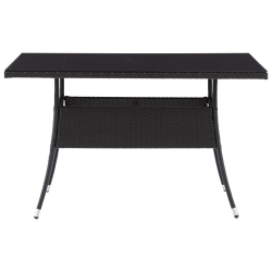 CORLIVING Parksville Modern 6-Seating Rectangular Patio Dining Table - In Black
