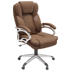 CORLIVING Workspace High-Back Faux Leather Executive Chair - Caramel In Brown