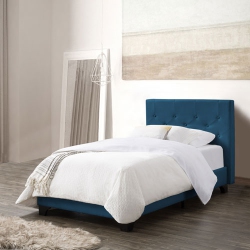 CORLIVING Nova Ridge Contemporary Upholstered Platform Bed-Twin-Ocean In Blue
