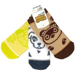 BIOWORLD Animal Crossing Isabelle, Tom Nook & Kk Slider Ankle Socks 3 Pack In Multicolor