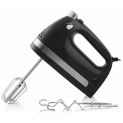 TOASTESS - 5 Speed Hand Mixer, Whisks And Dough Hook Included, 350 Watts In Black