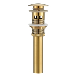 ANCONA Bathroom Sink Pop-Up Drain With Overflow In Brushed Titanium In Gold