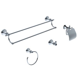 ANCONA Bathroom Accessories Premium Chrome Series 4 Piece Set