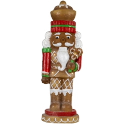 NORTHLIGHT Led Lighted Gingerbread Nutcracker Christmas Figurine - 25.5