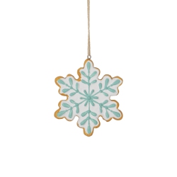 NORTHLIGHT Frosted Snowflake Cookie Christmas Ornament - 3.75" - White And In Green