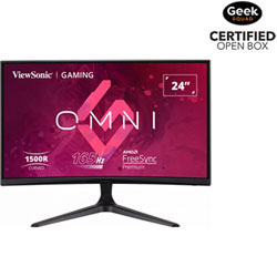 Open Box - Viewsonic 24" FHD 165Hz 5ms GTG Curved MVA FreeSync Gaming Monitor (VX2418C) - Black