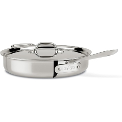 ALL-CLAD 4403 Stainless Steel Tri-Ply Bonded Dishwasher Safe 3-Quart Sauté Pan With Lid/cookware In Silver