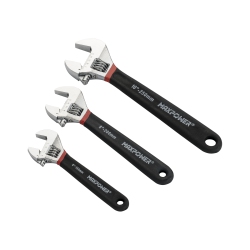 MAXPOWER Adjustable Wrench Set (6In, 8In, 10In), Double Dipped, 3PCs