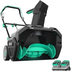 LITHELI 2X20V Cordless Snow Blower With Brushless Motor, 2 X4.0 Ah Batteries & Charger