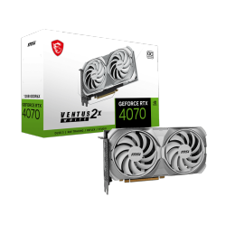 MSI Rtx 4070 Ventus 2X 12G Oc, 12GB Gddr6X, 2505 Mhz Boost, PCie 4.0, 192-Bit, 8-Pin X 1, HDMI X 1, Display Port X 3, Video Card In White