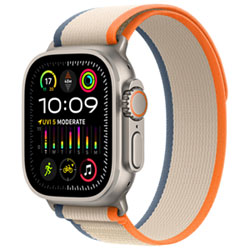 Apple Watch Ultra 2 (Gps + Cellular) Avec Boîtier De 49 Mm En Titane Et Bracelet Sentier Orange/beige Par Telus - Moyen/grand - Financement Mensuel