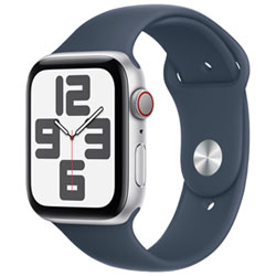 Apple Watch Se (Gps + Cellular) Avec Boîtier De 44 Mm En Aluminium Argenté Et Bracelet Sport Bleu Tempête Par Rogers - Moyen/grand - Financement Mensuel