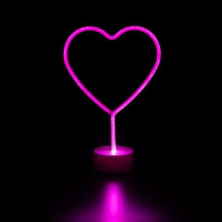 NORTHLIGHT Led Heart Neon Table Light- 11.5" - In Pink
