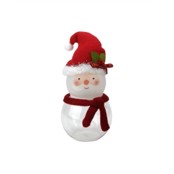 MIDWEST 8.5" Battery Operated Santa Claus Touch Activated Color Changing Led Lighted Glass Candy Jar
