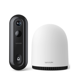 WUUK No Subscription Wireless Doorbell Camera \w Chime/base Station, 2K Video Smart Doorbell \w 32GB Storage, Wi-Fi Connectivity, Wire Free Or
