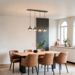 BAZZ Vesta Vintage 4-Strand Pendant Light Fixture, P17262Bk In Black