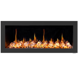 LITEDEER HOMES 2025 New Latitudeii48-Inch Wall Mounted Smart Electric Fireplace \w 3-Inch Trim, Multi-Flame Led, Crushed Ice Rocks