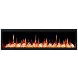 LITEDEER HOMES 2025 New Latitude 75 Inch Smart Control HD Led Electric Fireplace Wifi Enabled (Model: Zef75Vc), Black