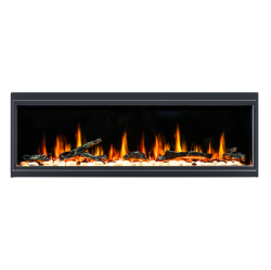 LITEDEER HOMES 2025 New Latitude 45" Ultra-Slim Smart Electric Fireplace – Multi-Flame Led, Driftwood Logs & River Rocks, Wifi/app-Control