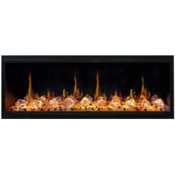 LITEDEER HOMES 2025 New Latitude 55 Inch Built-In Smart Electric Fireplace With Crackling Sounds, Diamond-Like Crystal - Zef55Vc