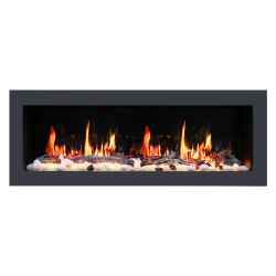 LITEDEER HOMES 2025 New Latitude Ii 48-In Wall Mounted Smart Electric Fireplace With App, Crackling Sounds, Driftwood Log & River Rock - Zef48X