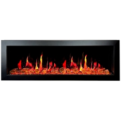 LITEDEER HOMES 2025 New Latitude Ii 58-Inch Wall-Mounted Smart Electric Fireplace \w Crackling Sounds, Multi-Flame Style, App Reflective Amber Glass