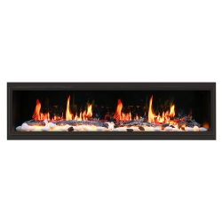 LITEDEER HOMES 2025 New Latitude 65-Inch Ultra-Slim Smart Electric Fireplace \w Multi-Flame Led, Driftwood Logs & River Rocks, Wifi/app-Control