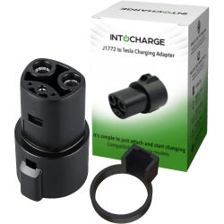 INTOCHARGE Sae J1772 to Tesla Charging Adapter |19.2Kw / 80 Amp / 240Vac | Optimal Fit & Easy Setup | Compatible \w All Tesla Models In North America