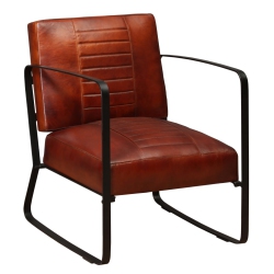 VIDAXL Lounge Chair Genuine Leather In Brown